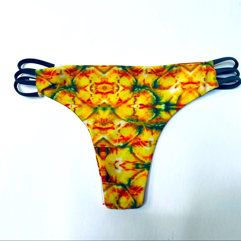 Pineapple Fruit Print Reversible Side Strap Bikin… - image 1